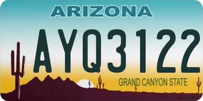 AZ license plate AYQ3122