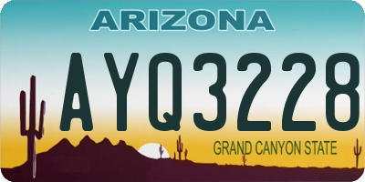 AZ license plate AYQ3228
