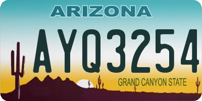 AZ license plate AYQ3254