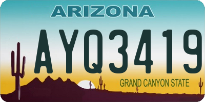 AZ license plate AYQ3419