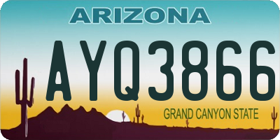 AZ license plate AYQ3866