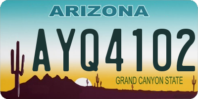 AZ license plate AYQ4102