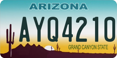 AZ license plate AYQ4210