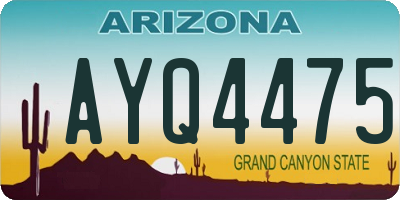 AZ license plate AYQ4475