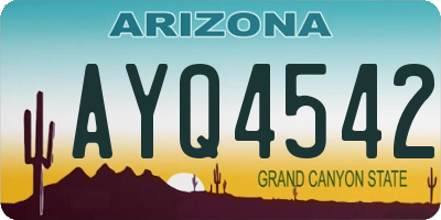 AZ license plate AYQ4542