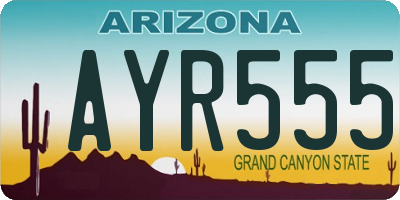 AZ license plate AYR555