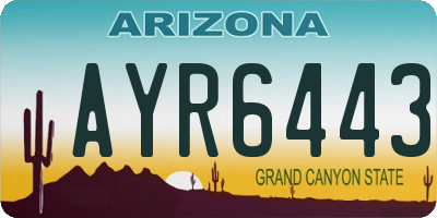AZ license plate AYR6443