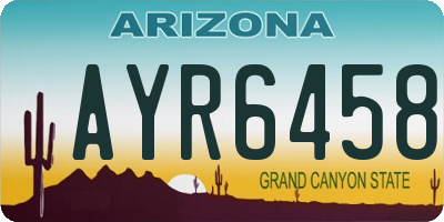 AZ license plate AYR6458