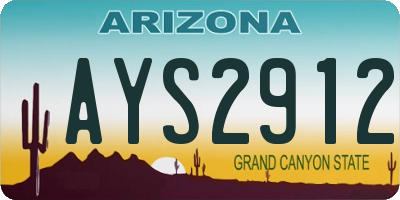 AZ license plate AYS2912