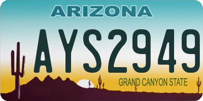 AZ license plate AYS2949