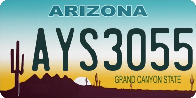 AZ license plate AYS3055