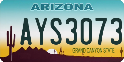 AZ license plate AYS3073
