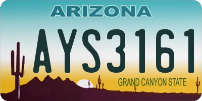 AZ license plate AYS3161