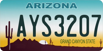 AZ license plate AYS3207