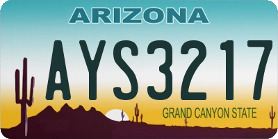 AZ license plate AYS3217