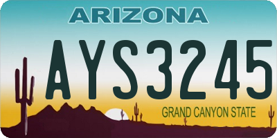 AZ license plate AYS3245