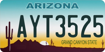 AZ license plate AYT3525