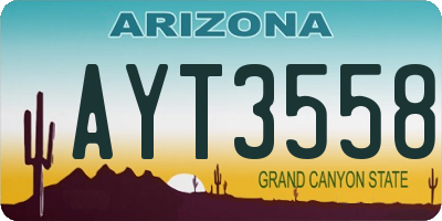 AZ license plate AYT3558