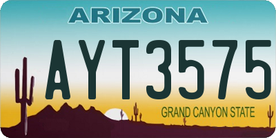 AZ license plate AYT3575