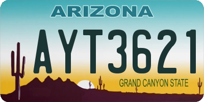 AZ license plate AYT3621