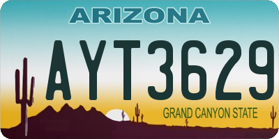 AZ license plate AYT3629