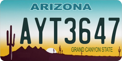 AZ license plate AYT3647