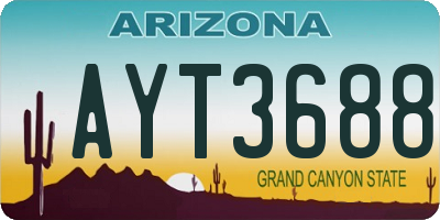 AZ license plate AYT3688