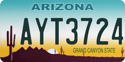 AZ license plate AYT3724
