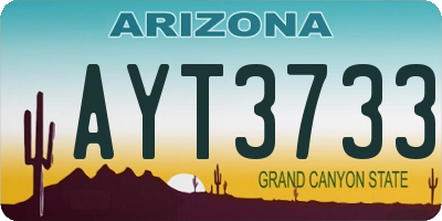 AZ license plate AYT3733