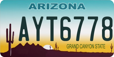 AZ license plate AYT6778