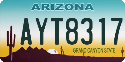 AZ license plate AYT8317