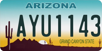 AZ license plate AYU1143