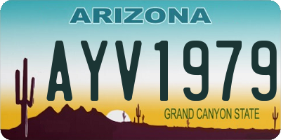 AZ license plate AYV1979