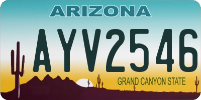 AZ license plate AYV2546