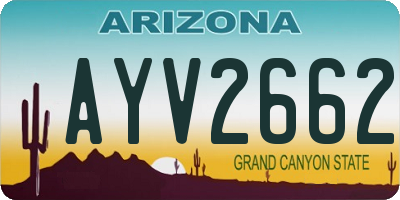 AZ license plate AYV2662
