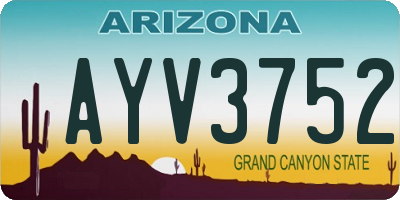 AZ license plate AYV3752