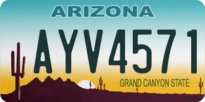 AZ license plate AYV4571