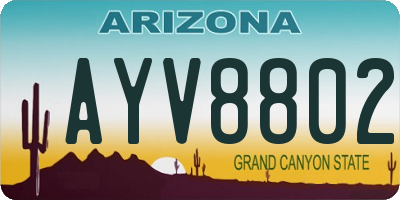 AZ license plate AYV8802