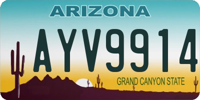 AZ license plate AYV9914