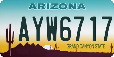 AZ license plate AYW6717