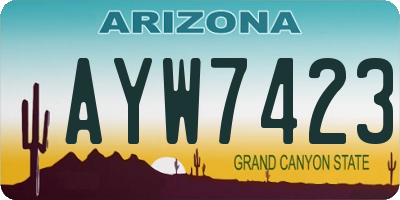 AZ license plate AYW7423