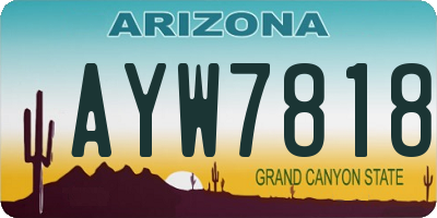 AZ license plate AYW7818