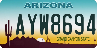 AZ license plate AYW8694