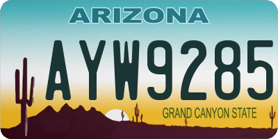 AZ license plate AYW9285