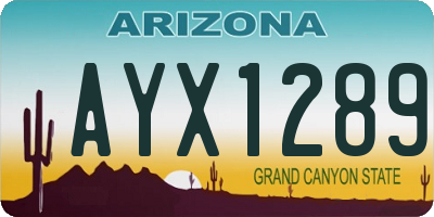 AZ license plate AYX1289