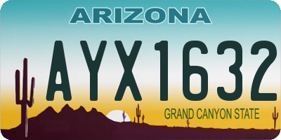 AZ license plate AYX1632
