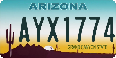 AZ license plate AYX1774