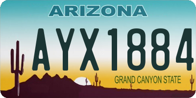 AZ license plate AYX1884