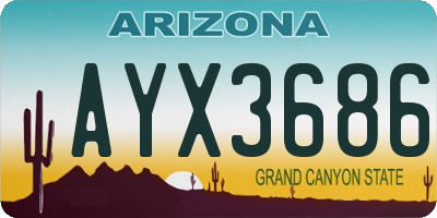 AZ license plate AYX3686