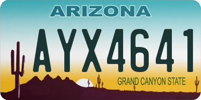 AZ license plate AYX4641
